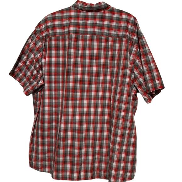 G.H. Bass & Co. Men's Gray Orange Checked Short Sleeve Button Up Shirt Size XXL - Picture 2 of 4